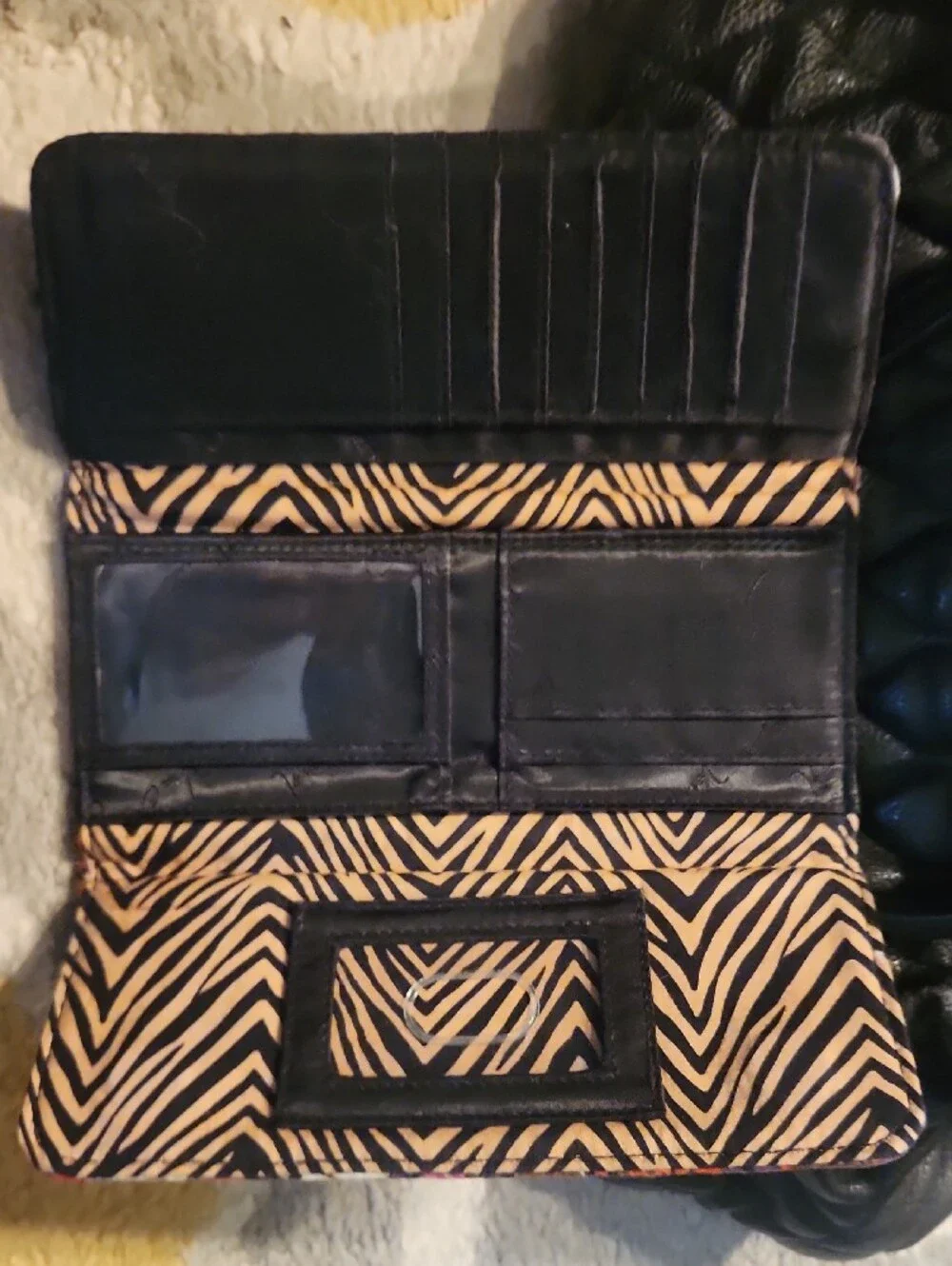 Vera Bradley Black Quilted Tote with Multicolor Floral Wallet